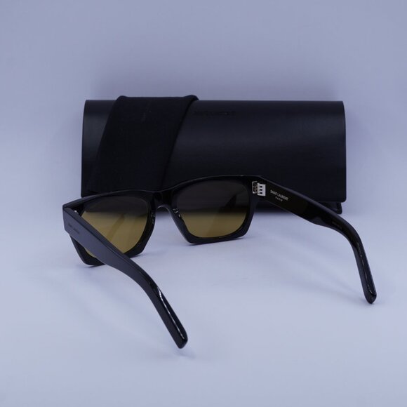 Saint Laurent SL402 010 Square Sunglasses - Black/Yellow main image 11